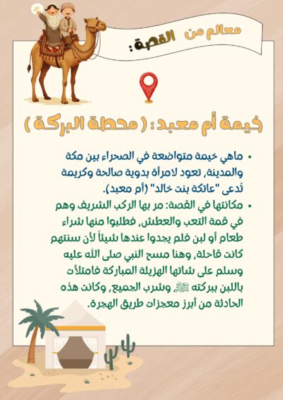 شخصيات قصة الهجرة للأطفال